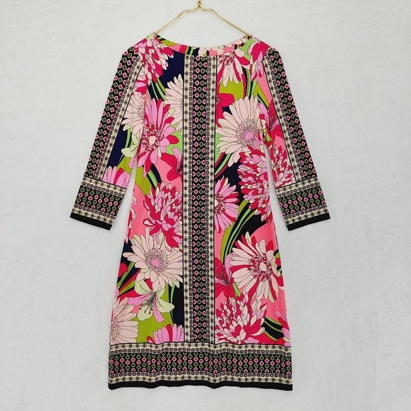 London Times Dresses & Skirts - London Times Womens Multicolor Floral Print Sheath Midi Dress P6151